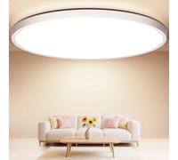 Swoieltr Rotonda Plafoniera LED Soffitto Ø50cm, 4800LM Taglia Extra Large Lampade Lampadari 48W 4000K Ultra-Sottile Plafoniera Camera da Letto IP44 Plafoniere Parete Moderne per Cucina Salotto Bagno