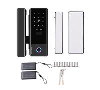 Swokely Smart Lock - Serratura per porta in vetro con telecomando WiFi App TY, password per impronte digitali, scheda IC, direzione del corpo della serratura sostituibile per 10-12 mm di spessore