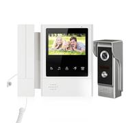 Swokely Videocitofono da 4,3 pollici, monitor touch cablato, videocitofono, kit campanello per porta stile telefono, visione notturna a infrarossi, citofono a 2 vie per casa, ufficio, villa, casa