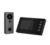 Swokely Videocitofono Wireless 2.4G con Schermo Display Kit Videocitofono con Schermo IPS 4,3 Pollici Visualizzazione Notturna Citofono Bidirezionale per Villa Home Office Appartamento (black)