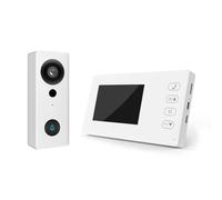 Swokely Videocitofono Wireless 2.4G con Schermo Display Kit Videocitofono con Schermo IPS 4,3 Pollici Visualizzazione Notturna Citofono Bidirezionale per Villa Home Office Appartamento (Bianco)
