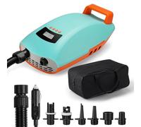 Swonder Pompa SUP, Seawolf 20 PSI ad alta pressione, gonfiatore 30% più veloce con spegnimento intelligente a due stadi e automatico, per kayak SUP, tende, tubo di traino (ciano/mandarino)