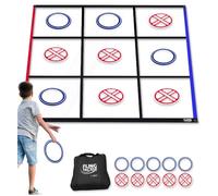 Swooc Games - Fling Tac Toe (2,7 m x 2,7 m) Giant Tic Tac Toe Gioco all'aperto | Giochi giganti all'aperto resistenti alle intemperie per adulti e famiglia | Grandi giochi da cortile per bambini |