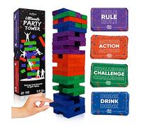 SWOOC Games - Ultimate Party Tower™ - 100 Original Commands, 60 Blocks, & 1000s of Hilarious Rule Combinations - A Tipsy Spin on Fun Classic Games for Power Hour - Ages 21+ - Wooden Tower Blocks Game