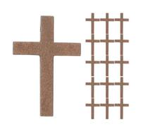 SWOOMEY 100 pezzi di piccoli ciondoli a forma di croce in legno: portachiavi a forma di croce - ciondolo per preghiera da tenere in mano - forniture per la creazione di gioielli fai da te per collane,