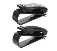 SWOOMEY 2 Pezzi Portaocchiali Auto Clip con Strass Eleganti Organizer Sole Resistente Supporto Visiera Multifunzionale per Occhiali da Sole
