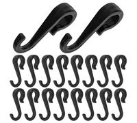 SWOOMEY 24 Ganci a S in Plastica, Colore Nero, 5,9 X 2,2 X 1 CM, Ganci per Appendere Utensili e Asciugamani, Adatti a Tubi Tondi e Quadrati Fino a 16 MM, Accessori per Organizzazione