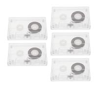 SWOOMEY 5 Impostati Nastri a Cassette Vuoti da 45 Minuti in Plastica Riutilizzabili con Custodie Trasparenti, Registratore Audio per Apprendimento Linguistico e Lezioni Universitarie
