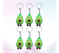SWOOMEY 6 Pezzi Portachiavi Avocado in Silicone Verde, Ciondolo Creativo per Compleanni e Fine Anno Scolastico, Accessorio Moda Unico e Funzionale