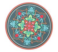 SWOOMEY Cuscino Per Ciotole Sonore Buddiste, Tappetino Arrotondato Per Meditazione Stampa Decorativa, Cuscino Resistente Per Posizionamento Ciotola Tibetana Per Pratiche Yoga e Relax