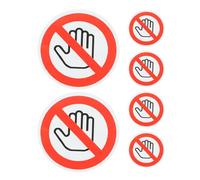 SWOOMEY Etichette Adesive Non Toccare 6 Pezzi Diametro 25Mm in Vinile per Macchinari e Attrezzature, Segnaletica per Negozio e Magazzino