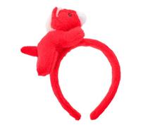 SWOOMEY Fasce per capelli di Capodanno per donna - Fascia per capelli a forma di cavallino di peluche - Copricapo per costume di Capodanno - Fascia per leggera a forma di animale di peluche rossa