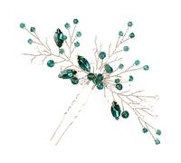 SWOOMEY Forcina Accessorio da Cristalli per Verde Chioma Smeraldo e Sposa Elegante Flessibile Forma U Raffinato di Feste di Matrimonio