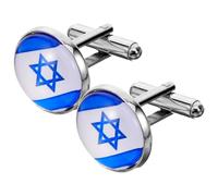 SWOOMEY Gemelli Camicia Uomo a 1 Paio Bandiera Israele, Gemelli da Camicia in Lega di Zinco per Occasioni Formali, Accessori Uomo Eleganti e Unici
