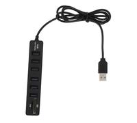 SWOOMEY Hub USB Multifunzione Nero in Plastico Resistente All'usura 6 Porte e Lettore Schede Tfsd per Espansione Dati e Ricarica Rapida