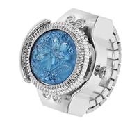 SWOOMEY Orologio Anello da Dito in Lega di Zinco Blu, Design Creativo e Bello, Portatile e Facile da Trasportare, come Orologio Decorativo alla Moda