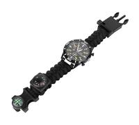 SWOOMEY Orologio da Polso Multifunzionale Cinturino in Corda Paracadute Verde con Bussola e Termometro per Alpinismo e Trekking Outdoor