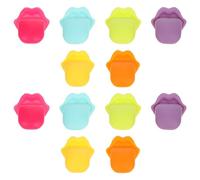 SWOOMEY Segnaposto per Calici Marcatori Vino 12 Pezzi in Silicone a Forma di Lingua Resistenti All'uso Decorazione Unica per Bicchieri per Festa e Fraternità