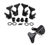 SWOOMEY Set 4 Piroli Di Accordatura Sigillati Per Basso 4 Corde, Meccaniche 2l2r Con Viti, Ghiere e Boccole, Corpi in Metallo Per Basso Acustico Ed Elettrico Nero