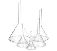 SWOOMEY Set 5 Pezzi Imbuto di Laboratorio in Vetro Triangolare Resistente Agli Urti, Strumento per Chimica Analitica e Trasferimento Essenze, per Laboratori