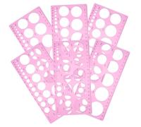 SWOOMEY Set 6 Stencil Plastica Rosa per Disegno Tecnico Portatile Resistente per Professionisti e Design in Ambito Costruzione e Arte