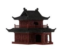 SWOOMEY Statua Padiglione Mini in Plastica Marrone per Bonsai | Riproduzione Classica per Acquario e Ufficio, Ornamento per Micro Paesaggio, Design in Stile Orientale