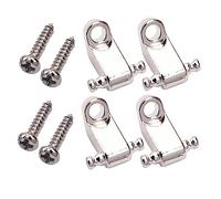 SWOOMEY Supporti Per Corde a Rulli Per Albero Di Montaggio Chitarra Elettrica 2 Set Argento 4 Fibbie e 4 Viti Di Fissaggio Compatibili, Riduzione Stress Corde e Prevenzione Usura