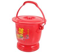 SWOOMEY Vaso da Notte Portatile in Plastica Rosso Leggero e Resistente Agli Urti per Anziani Comodo e Pratico per L'uso Domestico e Assistenza Quotidiana