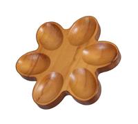 SWOOMEY Vassoio Robusto e Facile da Pulire per 6 Uova in Legno Porta Uova Design a Forma di Fiore a Petali per Frigorifero e Riunioni di Famiglia