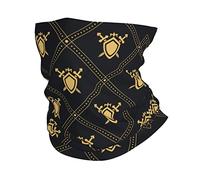 Sword And Shield Gold Black Traspirante Bandana Elegante Sciarpa A Mezza Faccia Passamontagna per Adulto Uomo Ciclismo