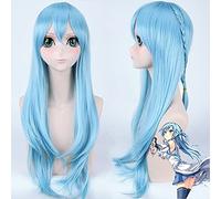 Sword Art Online Asuna Fairy Dance COS Parrucca Aqua Blue Capelli lisci Anime Cos Parrucca Copricapo Volume di capelli sufficiente