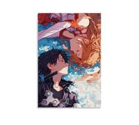 Sword Art Online - Stampa artistica da parete su tela, stile moderno, per la camera da letto, per la camera da letto, musica e film, 50 x 75 cm, senza cornice