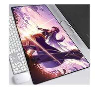 Sword Art Online Tappetino Mouse Gaming, Grande Anime Mouse Pad XXL 900x400mm Confortevole, Lavabile, 3mm Antiscivolo Tappetino Scrivania Supporto per Ufficio Computer, Adatto per computer e PC, E