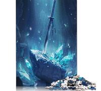 Sword Beneath The Crystal Jigsaw Puzzle Impossible 1000 Pezzi Decorazione Per La Casa. Giochi Rilassamento E Intelligence Per Adulti E Bambini Da 12 Anni 1000pcs (38x26cm)