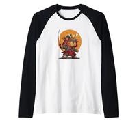 Sword Master Teddy Bear Costume in Armatura Samurai Maglia con Maniche Raglan