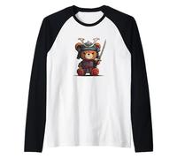Sword Master Teddy Bear Costume per Gli Amanti dei Samurai Maglia con Maniche Raglan