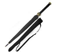 Swords and more Jian Ombrello con manico a spada | Grande ombrello a bastone 105 cm resistente agli uragani con 16 spicchi | Ombrello cinese samurai | Design resistente al vento per l'uso quotidiano e