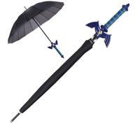 Swords and more Link's - Ombrello con spada master blu con manico in legno e asta in metallo, protezione automatica dalla pioggia, ideale per fan, cosplay e collezionisti