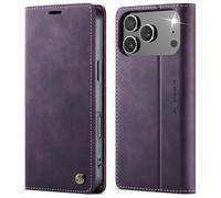 SWP Custodia a portafoglio di lusso per iPhone17ProMax, con blocco RFID, chiusura magnetica, con 2 scomparti per carte di credito e 1 tasca per contanti, cavalletto regolabile, custodia protettiva