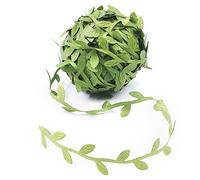 Swpeet 1 nastro con foglie verdi oliva, 40 m, con foglie di vite artificiali, nastro decorativo per la casa, matrimoni, feste, confezioni regalo fai da te