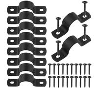 Swpeet 10 morsetti a U a due fori da 20 mm con kit di viti autofilettanti, morsetti a U, morsetti per tubi in metallo, morsetti per cinghie per tubi, clip di tensione per condotti per fissaggio di