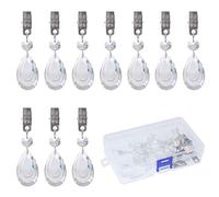 Swpeet 10 pesi per tovaglia a goccia d'acqua con kit di 10 clip in metallo, prismi a goccia in cristallo, per tavoli da picnic, quadrati, rettangolari, decorazione per la casa, esterni