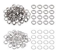 Swpeet 100 pezzi, 50 pezzi, 12 mm, occhielli in metallo ispessiti, occhielli in metallo, occhielli in metallo, occhielli in metallo, occhielli per riparare tela, pelle, tende