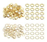 Swpeet 100 Pezzi - 50 Set da 12 mm (1/2 Pollici) Occhielli in Metallo Dorati Addensati per Riparare Tela, Pelle, Tende