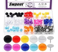 Swpeet 100pcs 10 colori PVC gomma pin schiena blocco con 100pcs bianco pin assortimento Kit, serrature in silicone pin, pin sicurezza schiena, per tenere in modo sicuro distintivi uniformi spina lapel