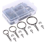 Swpeet 100pcs portachiavi anelli con catena e 100pz vite Eye pins Bulk per artigianato