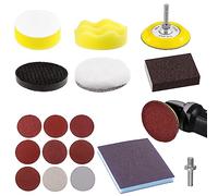 Swpeet 108 dischi abrasivi da 7,6 cm con blocchi di lucidatura in spugna abrasiva, dischi abrasivi da 7,6 cm con grana 80-3000, cuscinetti in spugna con gambo da 1/8 di pollice per utensili rotanti