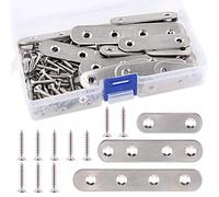 Swpeet 115 staffe piatte dritte in acciaio inox, 3 misure, staffe di supporto per mensole, piastra di giunzione con viti, perfette per riparare piastre di riparazione, connettore staffa di fissaggio