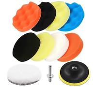 Swpeet 11Pcs Car Foam Drill Polishing Pad Kit, 5 colori 6 pollici Sponge Buffing Pads, Pads Buffer di lana, Aspirazione con adattatore M14 per la lucidatura dell'auto