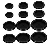 Swpeet 12 pezzi 6 misure 5,1 cm 2-3/8" 2-3/4" 3-3/16" 3-19/32" 4" kit assortito di occhielli in gomma a doppia faccia rotondi in gomma guarnizione per tappo firewall solido chiuso foro guarnizione per